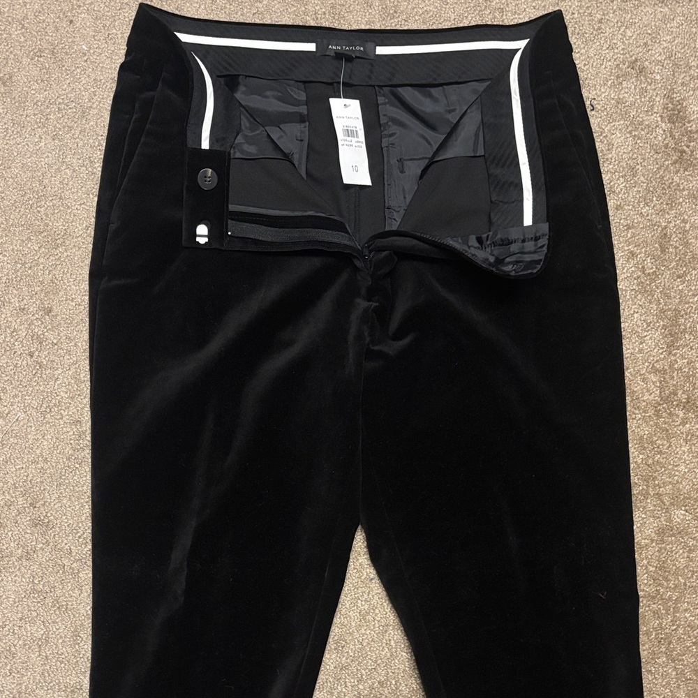 Ann Taylor Black Velvet Ankle Pants
